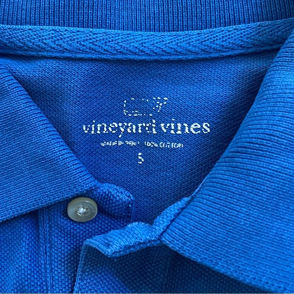 Vineyard Vines Boys’ Sz 5‎ Blue Mesh Knit Polo